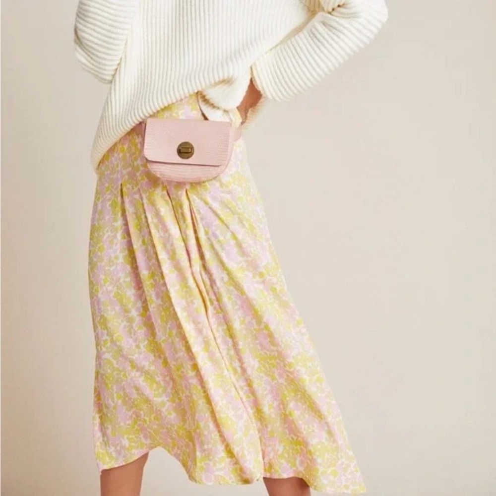 Faithful The Brand Aya Flora Pleated Midi Skirt Size 4/Small EUC